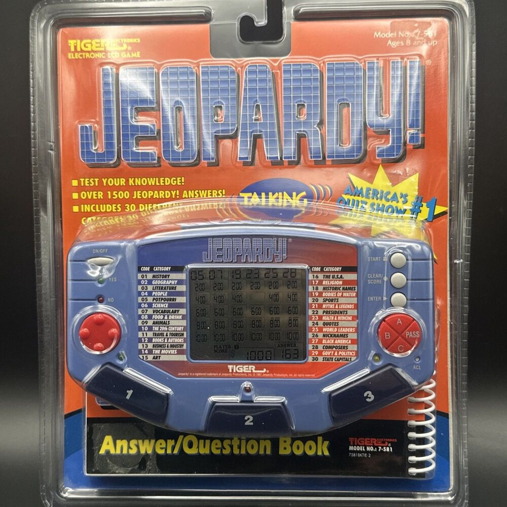 1 Vintage Talking JEOPARDY! Electronic Hand-Held Game 1997 Tiger Electronics NOS